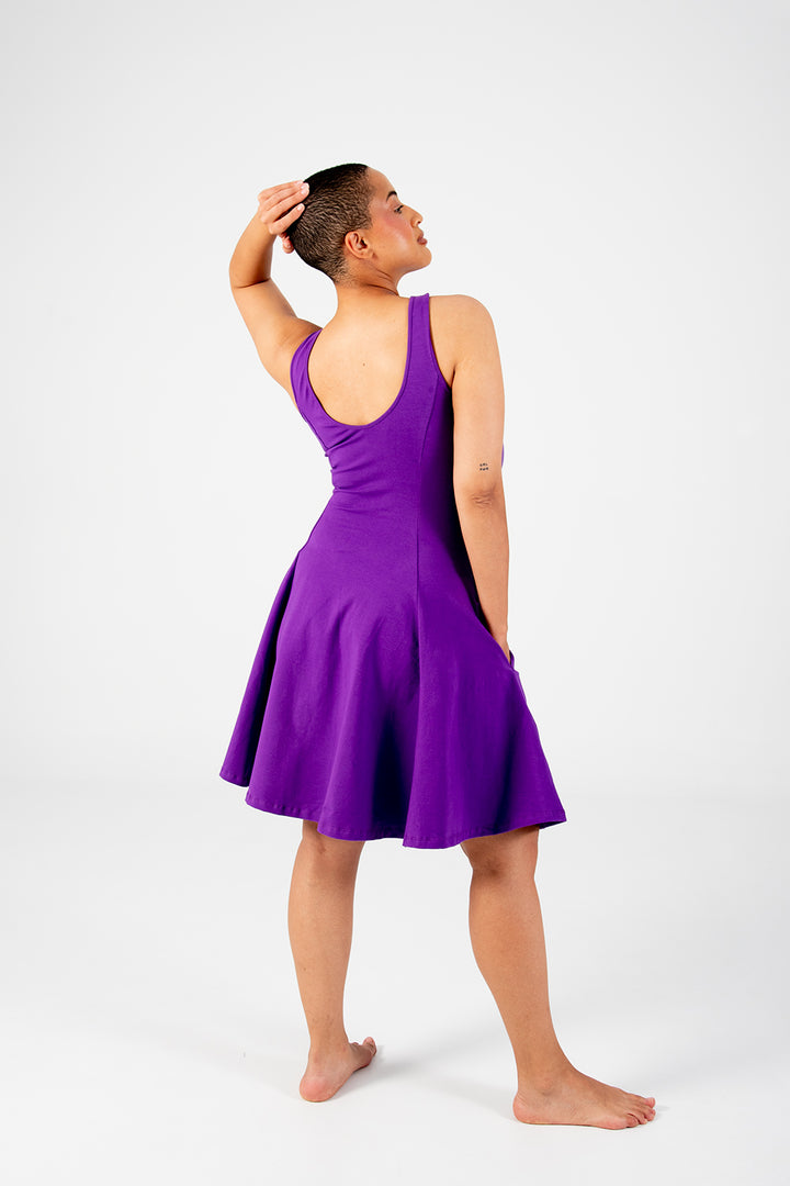 Asri Cross Back Mini Dress In T.Purple