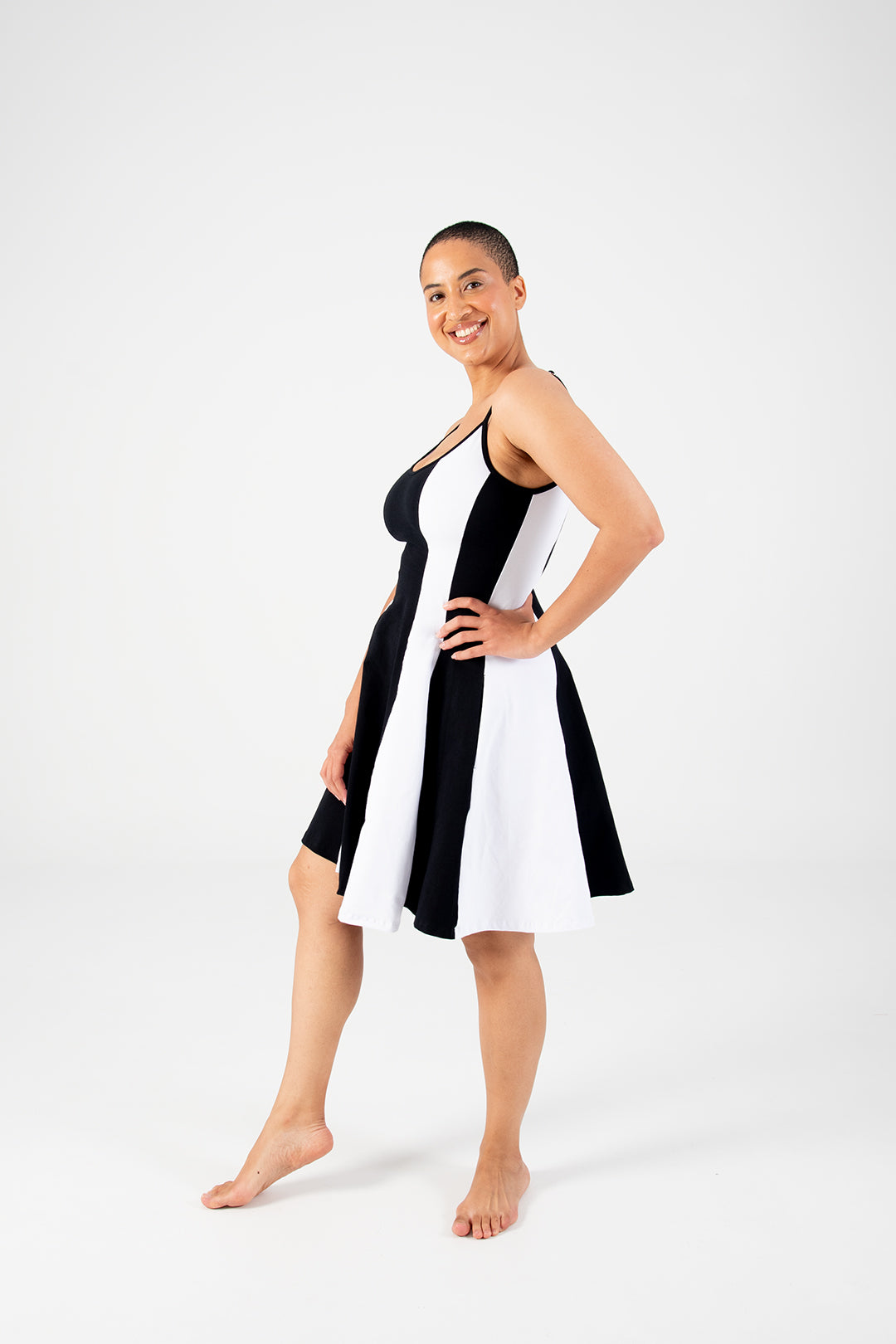 Asri Mini Dress Panel in Black/White