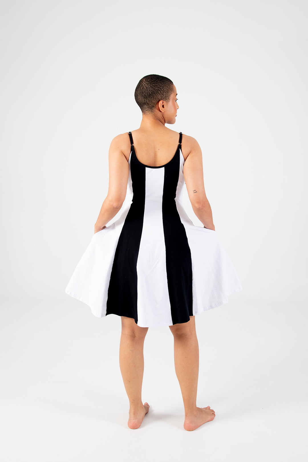 Asri Mini Dress Panel in Black/White