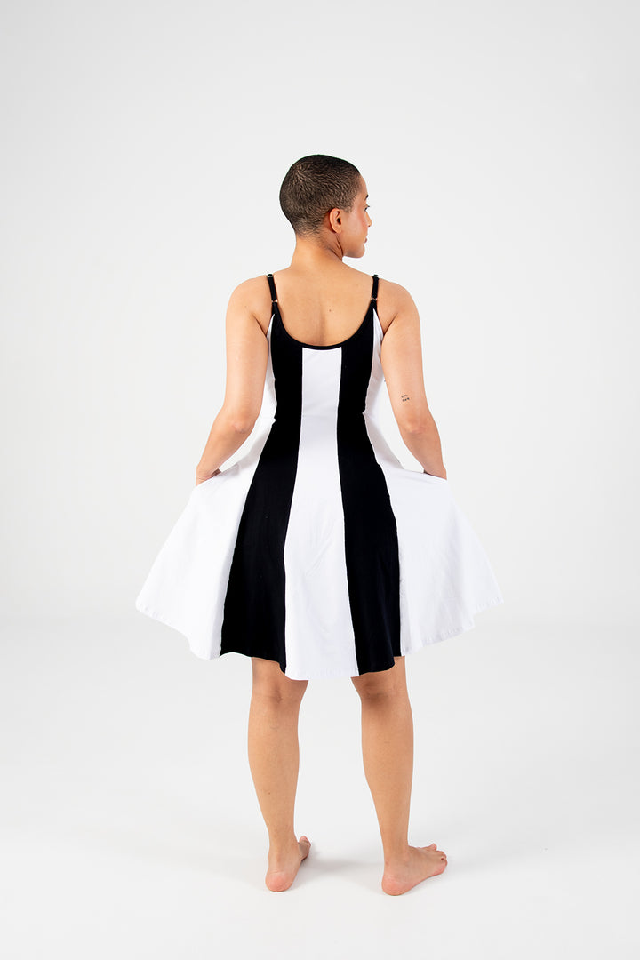 Asri Mini Dress Panel in Black/White