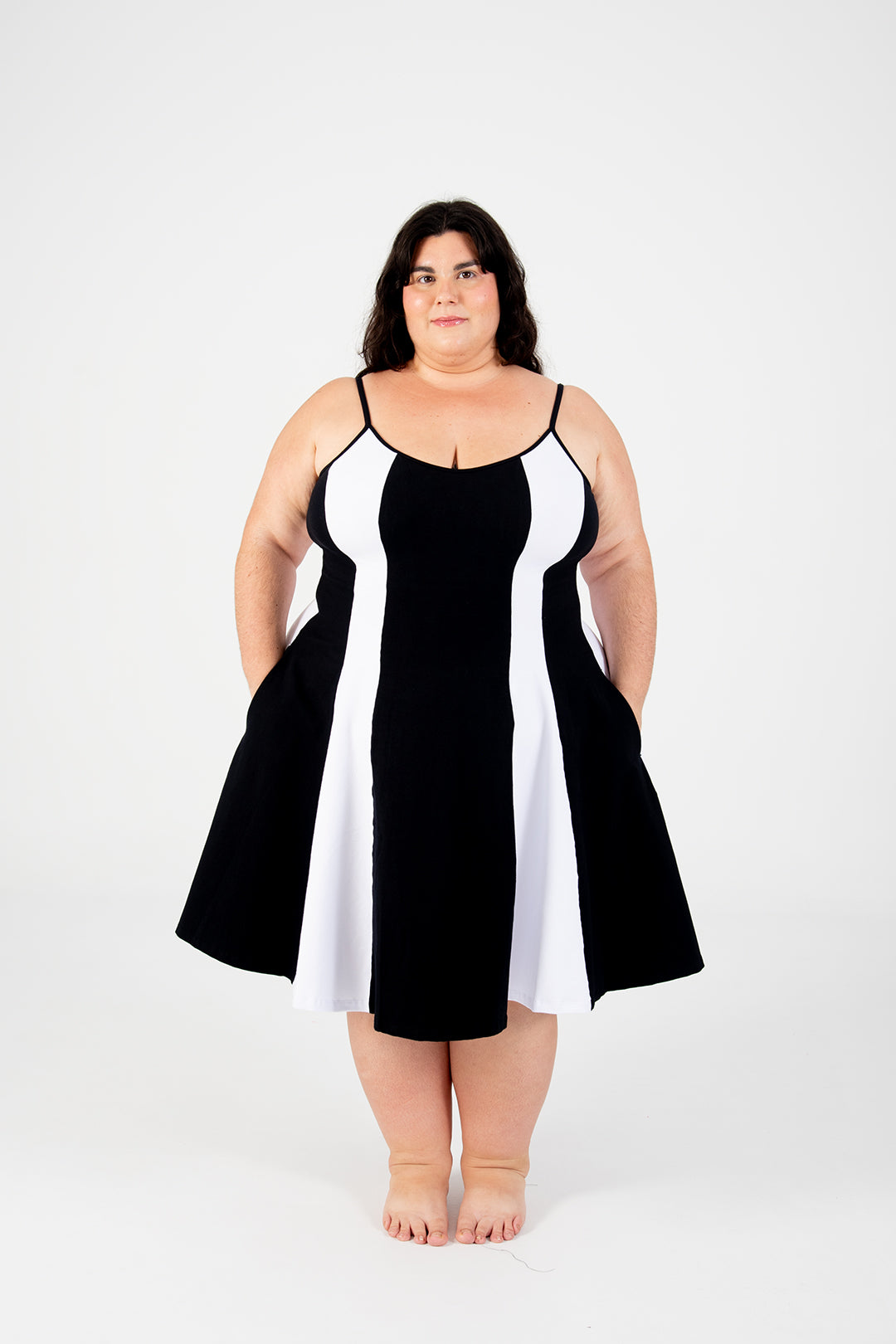 Asri Mini Dress Panel in Black/White