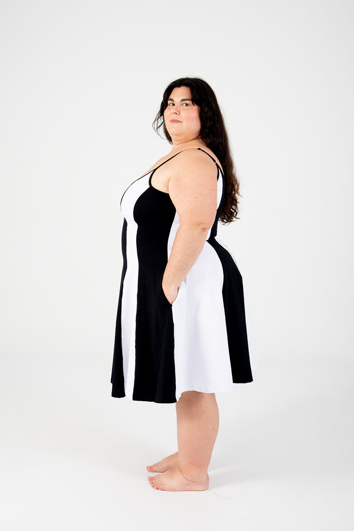 Asri Mini Dress Panel in Black/White