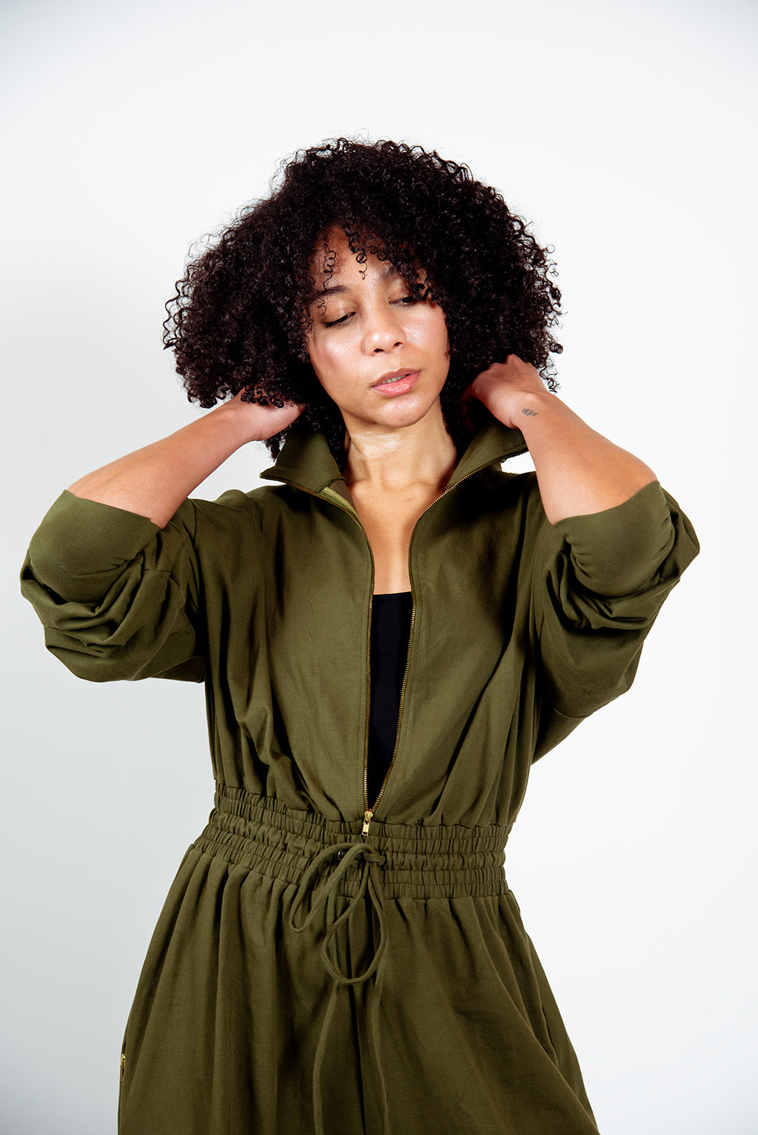 Boiler Suit Petite in Khaki Green