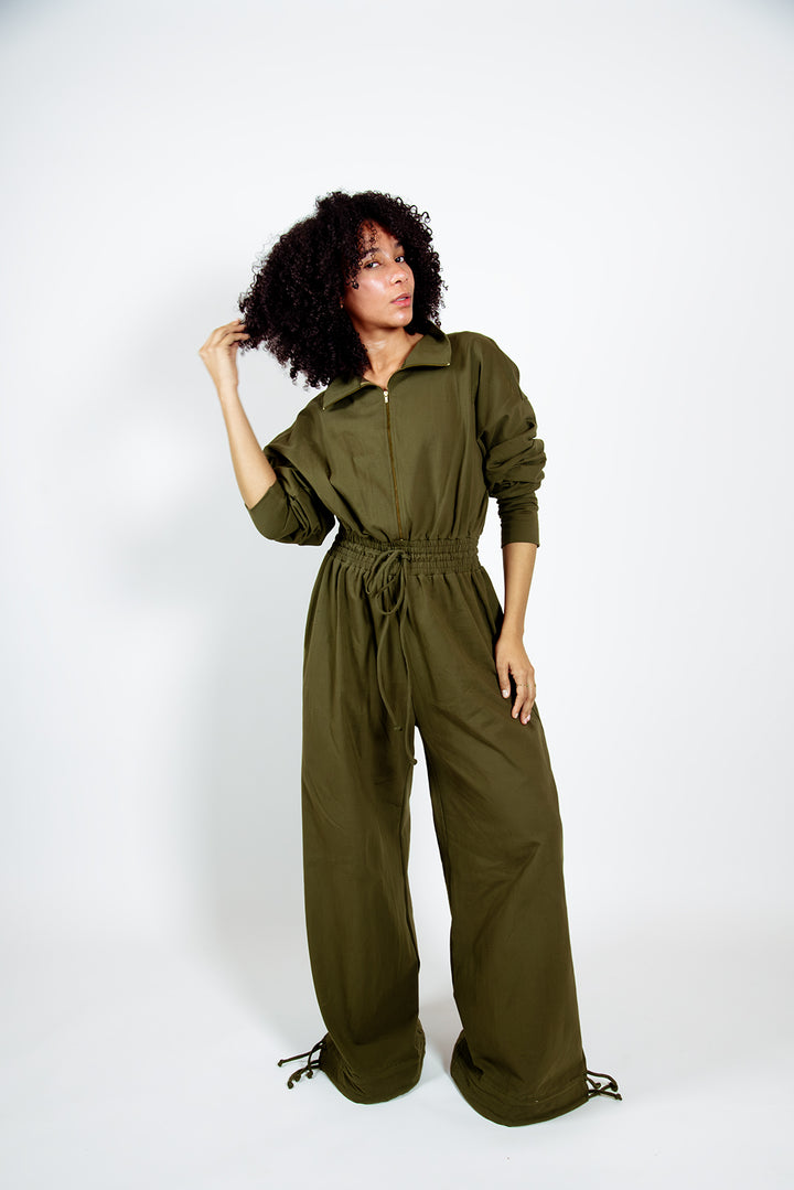 Boiler Suit Regular in Khaki Green