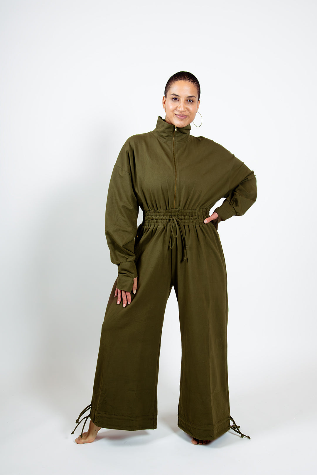 Boiler Suit Petite in Khaki Green