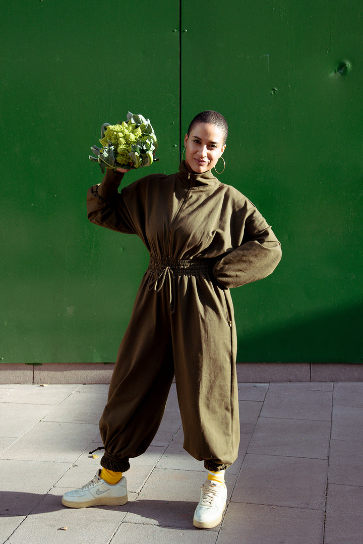 Boiler Suit Petite in Khaki Green