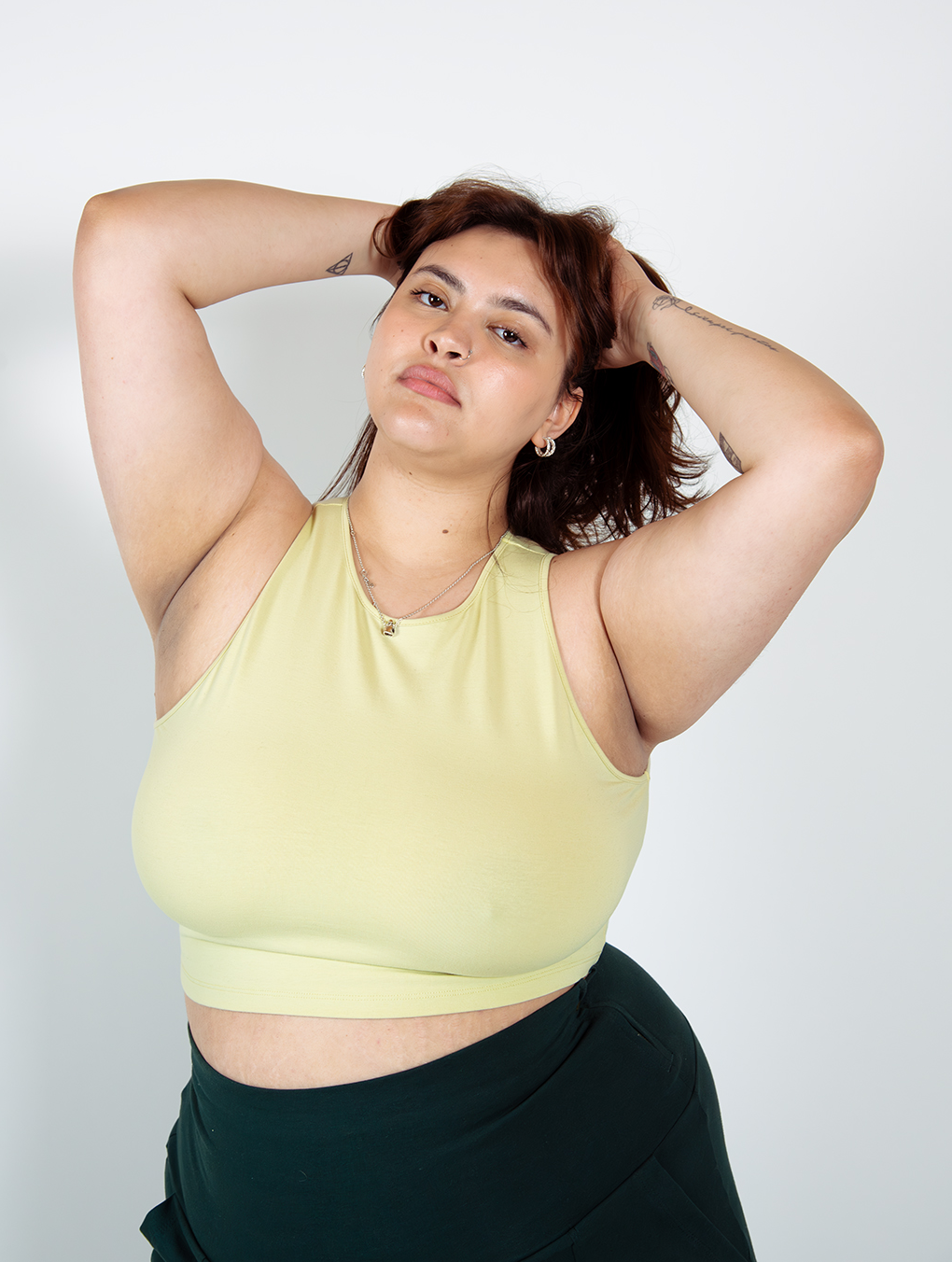 Iza Crop Vest Top in NEW Sage Green