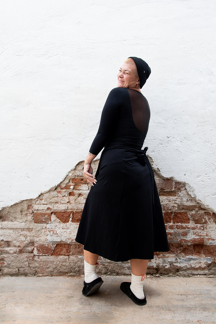 Wrap Midi Skirt In Black