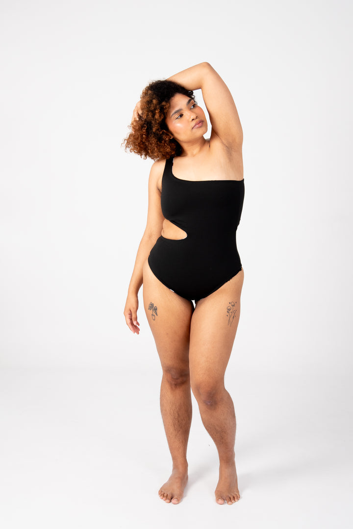 One Piece  Reversible Regular In Cuppa Print and Black