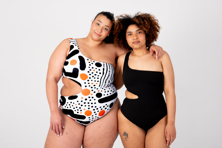 One Piece  Reversible Regular In Cuppa Print and Black