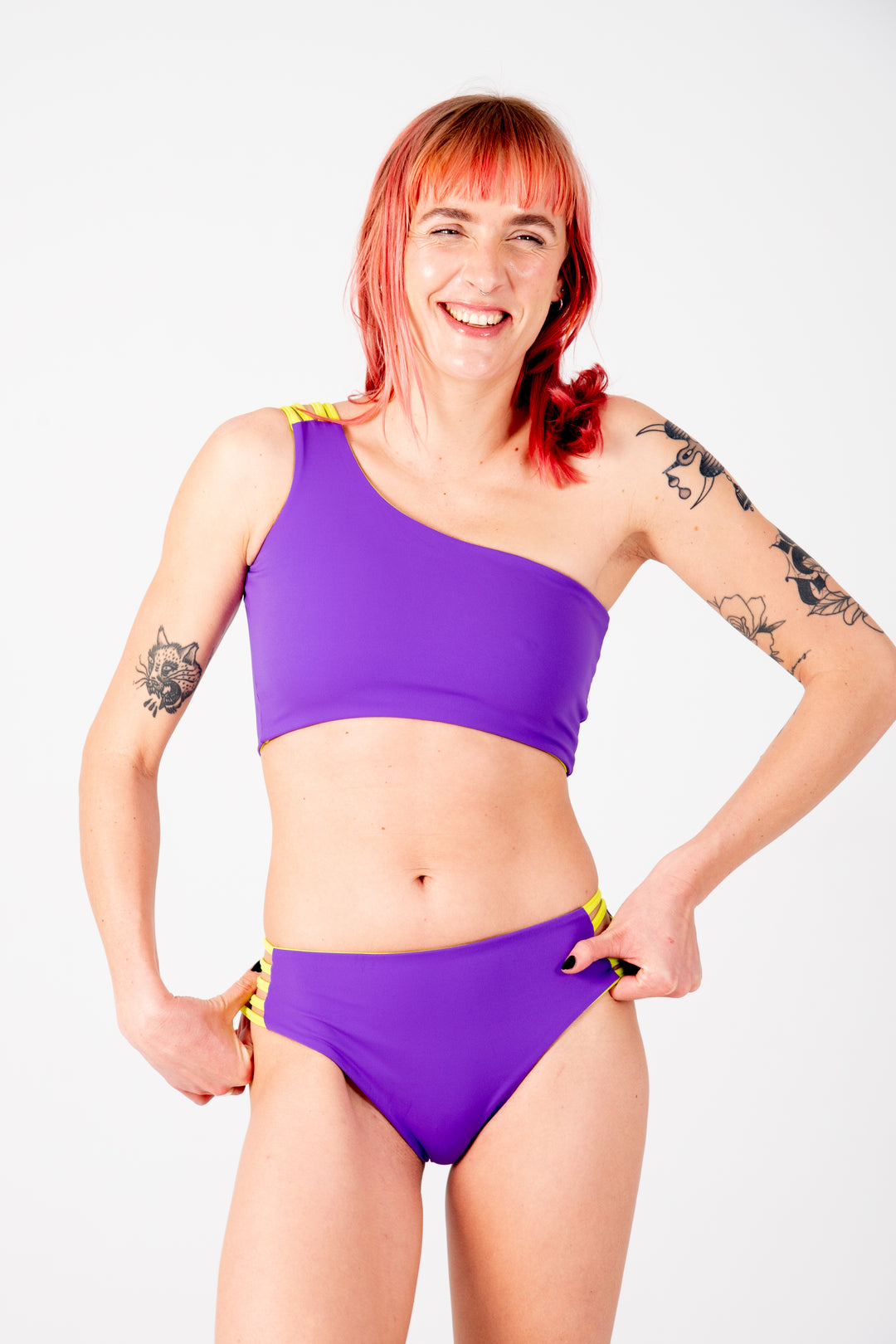 Cheeky Reversible High Waist Petite In Grape and Apple Sours