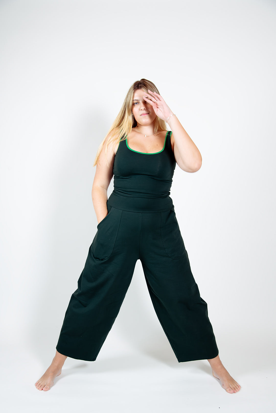 Puff Pants Regular in Forest Green