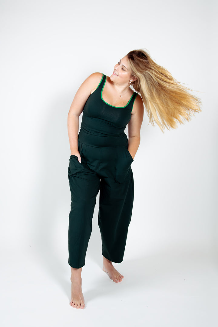 Puff Pants Regular in Forest Green