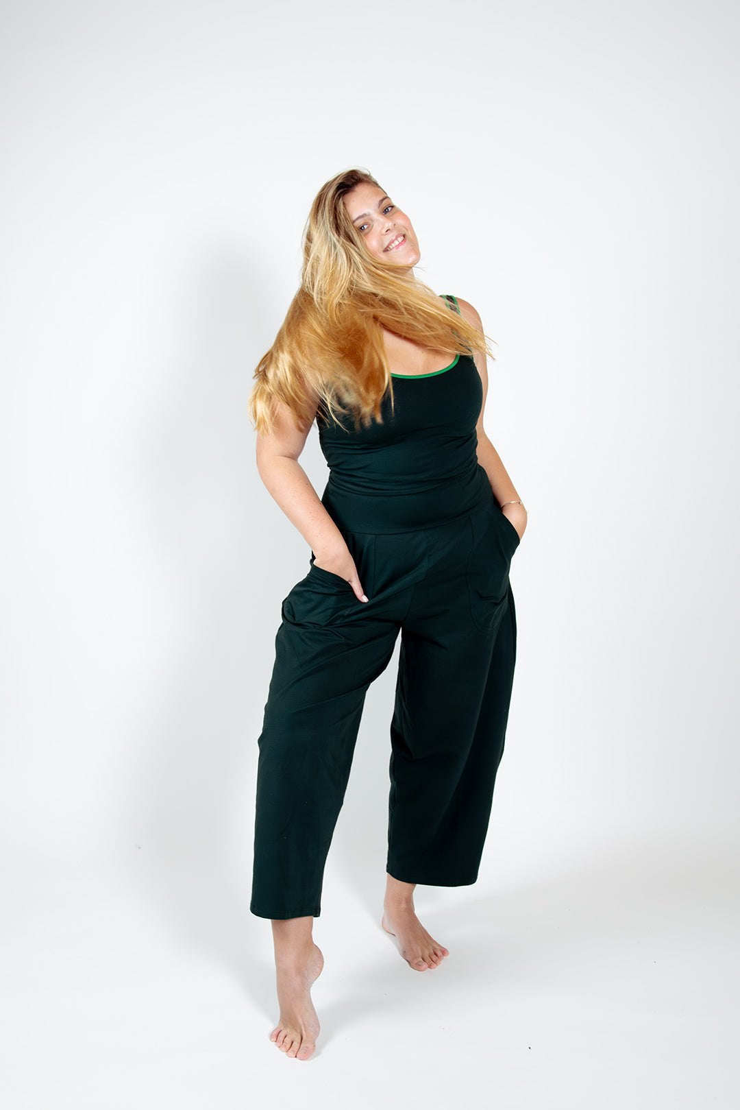 Puff Pants Regular in Forest Green