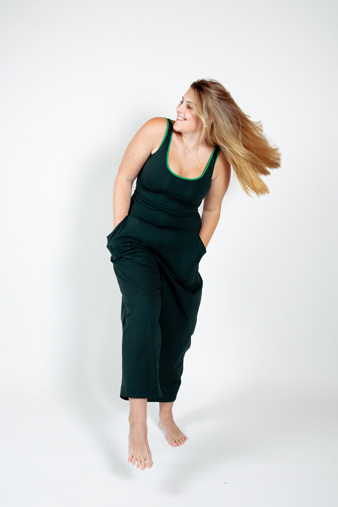 Puff Pants Petite in Forest Green