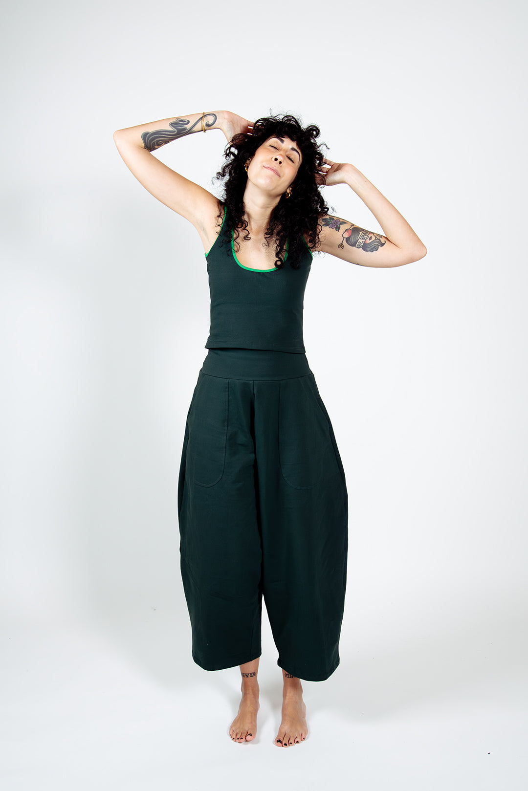 Puff Pants Petite in Forest Green