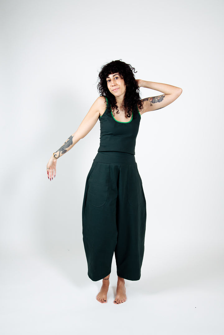 Puff Pants Petite in Forest Green