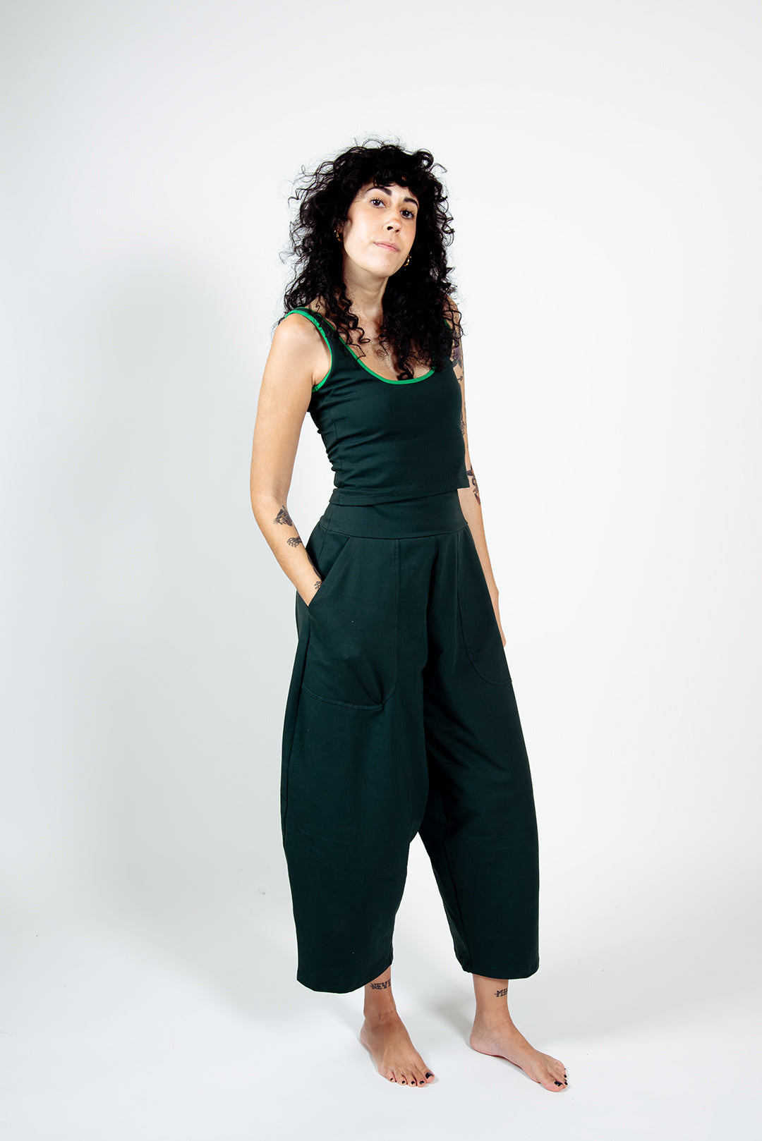 Puff Pants Petite in Forest Green