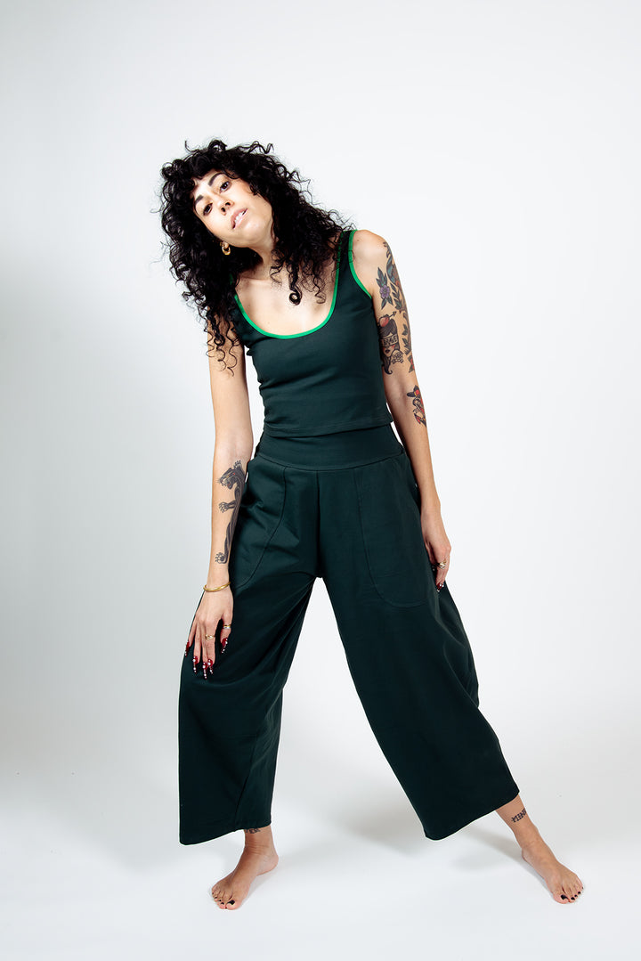 Puff Pants Petite in Forest Green