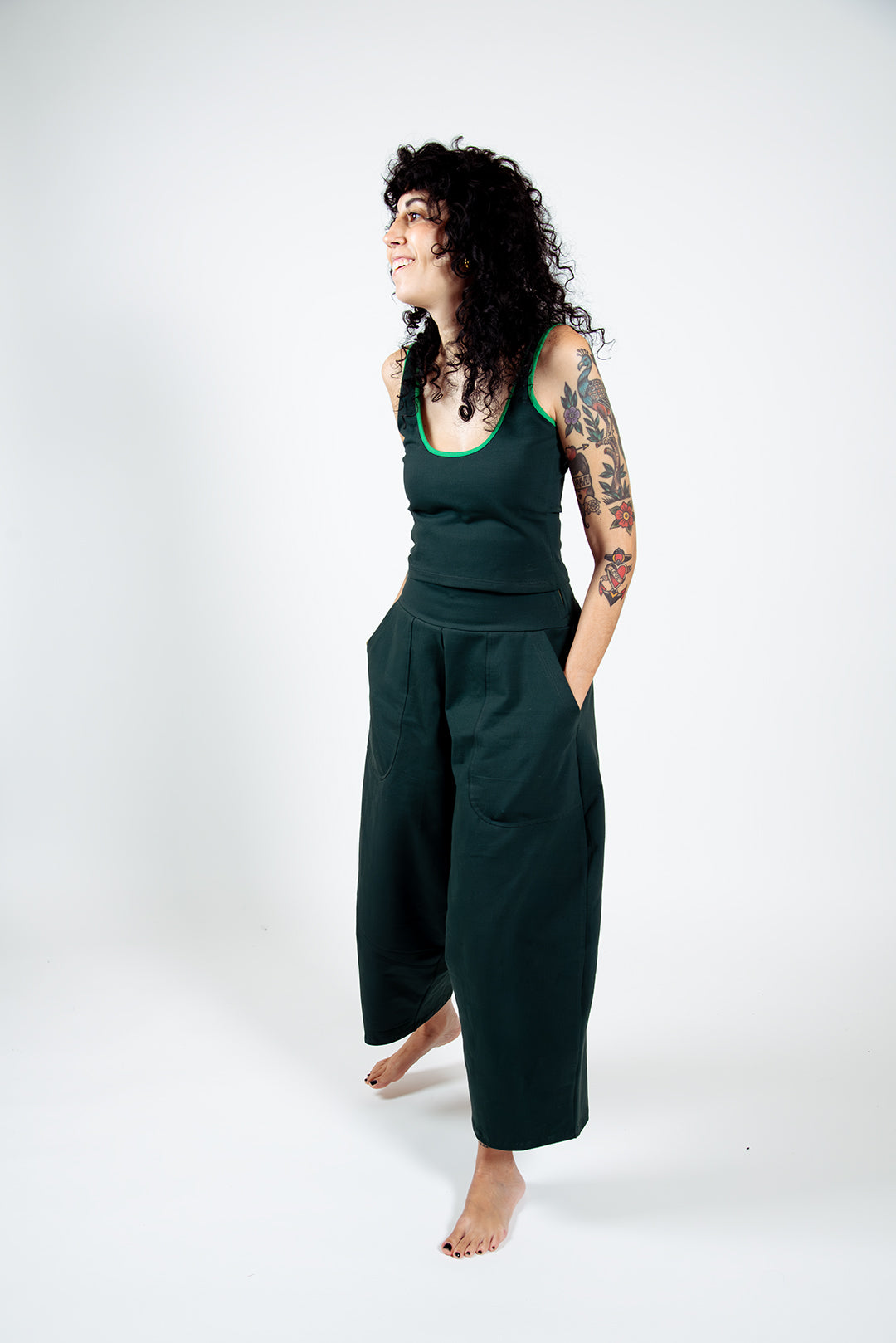 Puff Pants Petite in Forest Green